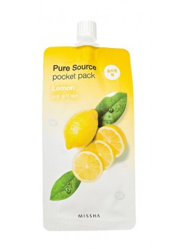 Осветляющая ночная маска для лица Missha Pure Source Pocket Pack Lemon с экстрактом лимона, 10 мл