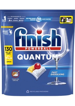 Таблетки для посудомоечных машин Finish Quantum All in 1 Lemon, 130 шт