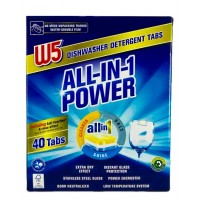 Таблетки для посудомийних машин W5 All in 1, 40 шт