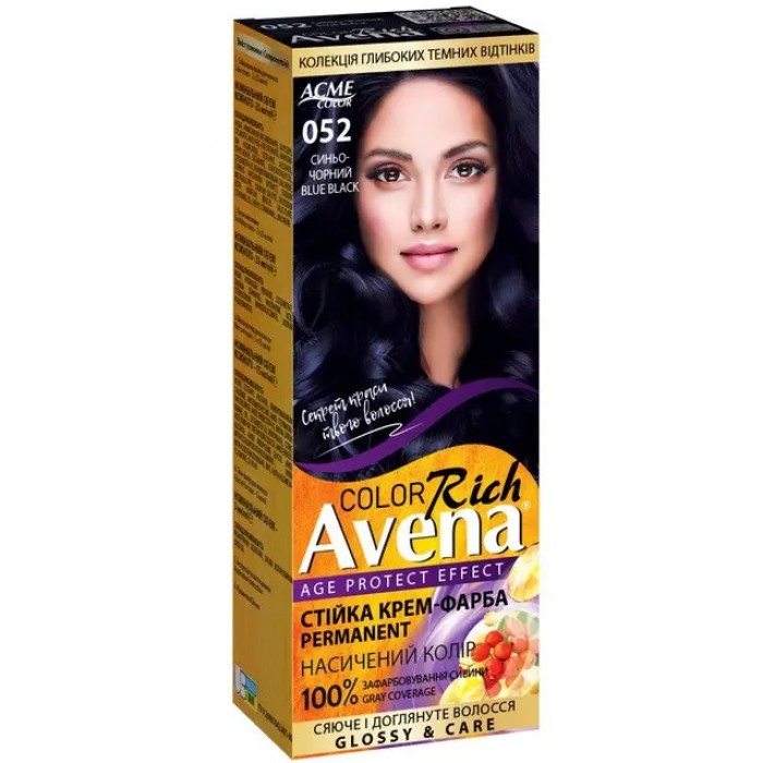 Крем-фарба Acme Avena Gloss Color №052 Синьо-чорний, 133 мл (502643) - 