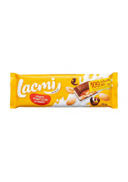 Шоколад Roshen Lacmi молочний з арахісом та карамельно-арахісовою начинкою, 295 г