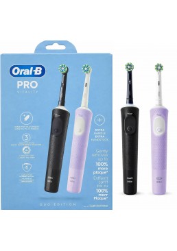Набор электрических зубных щеток Oral-B Braun Vitality Pro D103, 2 шт (черная + лавандовая)