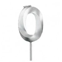 Свічка цифра "0" для торта, 4.5 см (срібло)