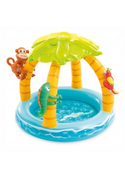 Надувной бассейн Intex Tropical Island 58417 с навесом, 102х86 см 