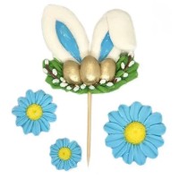 Набір для прикрашання торту/паски "Весняні вушка 2Д" (блакитні)
