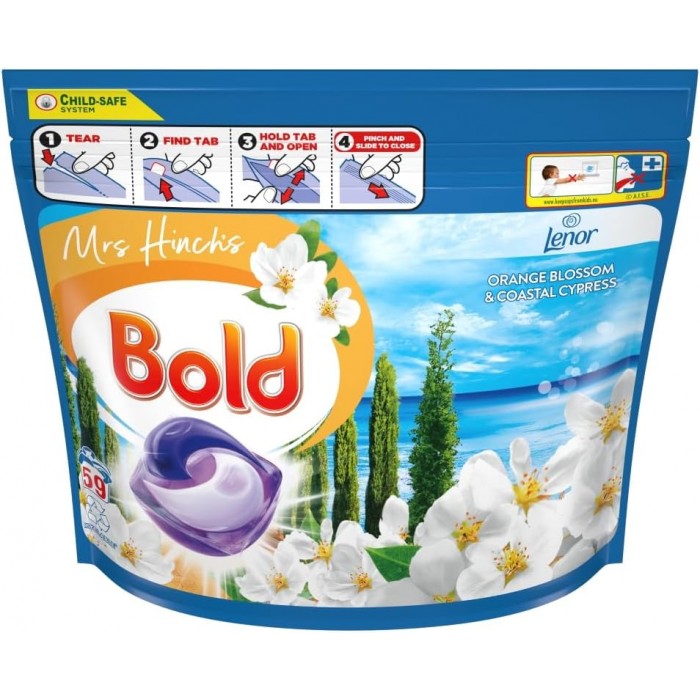 Універсальні капсули для прання Bold All In 1 Pods Апельсиновий цвіт і прибережний кипарис, 59 шт (393577) - 