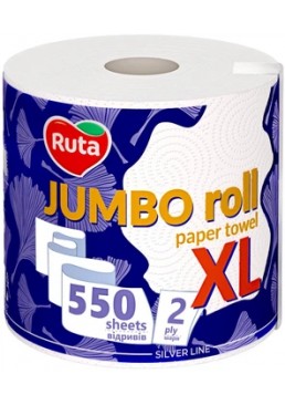 Бумажные полотенца Ruta Jambo Roll XL двухслойные, 550 отрывов