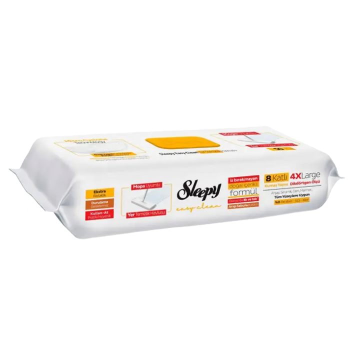 Влажные салфетки для швабры SLEEPY EASY CLEAN травяные, 50 шт - 