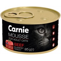 Корм вологий для дорослих котів Carnie м'ясний мус з яловичиною, чорницею та петрушкою, 85 г