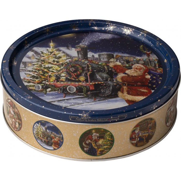 Печенье датское песочное Рождественская банка Classic Santa Jacobsens Bakery, 340 г - 