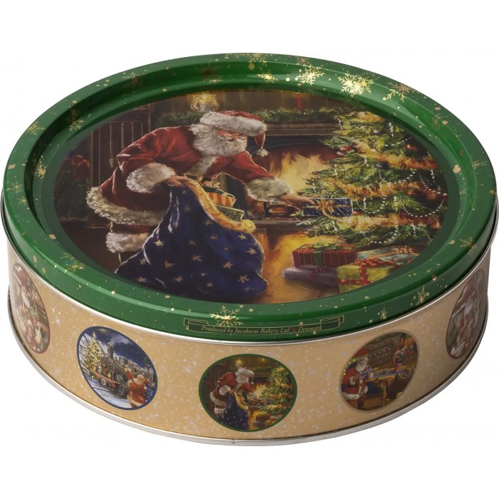 Печенье датское песочное Рождественская банка Classic Santa Jacobsens Bakery, 340 г - 
