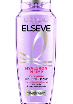 Шампунь-філер L`Oreal Paris Elseve Hyaluron Plump для волосся, яке потребує зволоження та об'єму, 400 мл 