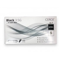 Нитриловые перчатки черные CEROS S, 100 шт