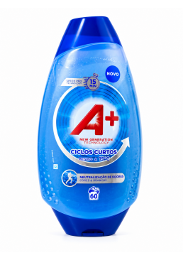Гель для коротких циклов стирки A+ New Generation Technology с нейтрализацией запахов, 1.575 л (60 стирок)