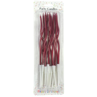 Набор свечей для торта «Волна», 12 шт х 15 см (красный)