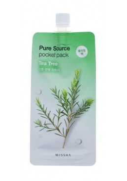 Успокаивающая ночная маска для лица Missha Pure Source Pocket Pack Tea Tree с экстрактом чайного дерева, 10 мл