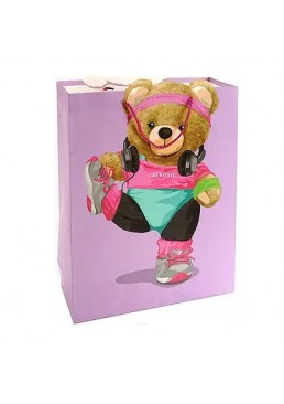 Пакет подарочный «Крутой медвежонок», 26х32х10 см 