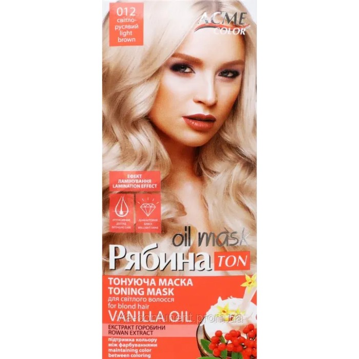 Тонирующая маска для волос Acme Color Рябина 012 Светло-русый - 