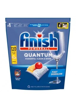 Таблетки для посудомоечных машин Finish Quantum All in 1 Lemon, 120 шт