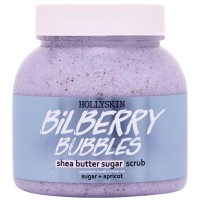 Сахарный скраб для тела Hollyskin Bilberry Bubbles с маслом ши и перлитом, 350 г