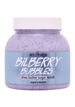 Сахарный скраб для тела Hollyskin Bilberry Bubbles с маслом ши и перлитом, 350 г