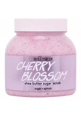 Сахарный скраб для тела Hollyskin Cherry Blossom с маслом ши и перлитом, 350 г