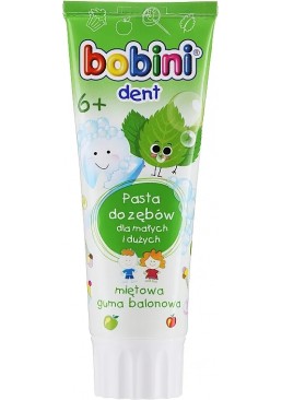Зубна паста Bobini Kids Mint Bubble Gum (від 6 років), 75 мл