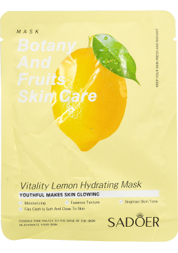 Маска для лица тканевая Sadoer Botany and fruits skin care Лимон, 25 г