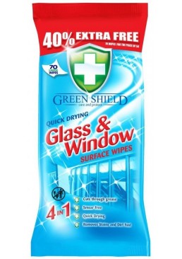 Салфетки Green Shield для очистки стекол и зеркал, 70шт