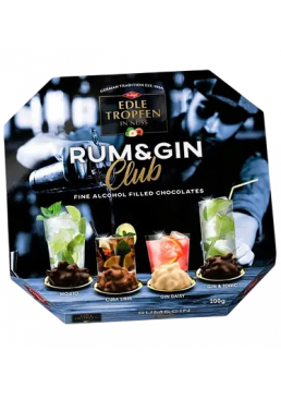 Конфеты Trumpf Edle Tropfen In Nuss Rum & Gin Club с алкогольной начинкой, 200 г
