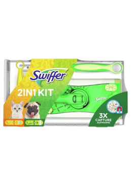 Набір Swiffer 2 in 1 (швабра+ 8 сухих серветок і 1 щітка-магніт)