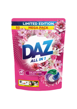 Капсули для прання DAZ Laundry Pods Pink Explosion Limited  для всіх типів тканин, 60 шт