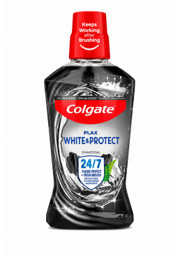Ополіскувач для ротової порожнини Colgate Plax "Відбілювання та захист" з деревним вугіллям, 500 мл