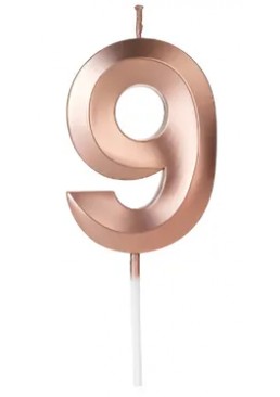 Свеча цифра "9" для торта, 4.5 см (розовый)