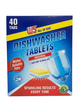 Таблетки для посудомийних машин W5 All in One Original, 40 шт