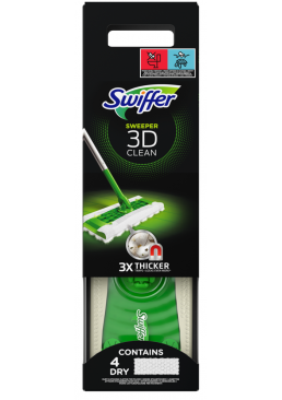 Швабра для уборки Swiffer 3D Clean + 4 салфетки
