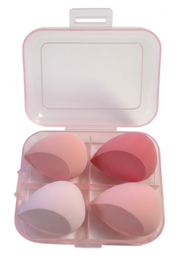 Набор бьюти-блендеров для макияжа, 4 шт (розовый)