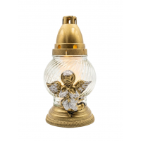 Лампадка скляна «Ангел» золото, 20 см