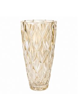 Ваза Yujing GlassWare 3220, 27.2 см (прозоро-жовта)