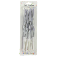 Набор свечей для торта «Волна», 12 шт х 15 см (серебряный)