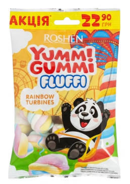 Конфеты маршмеллоу Roshen Yummi Gummi Fluffi Rainbow Turbines, 65 г