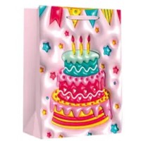 Подарочный пакет LARGE Birthday, 26х12,7х32,4 см