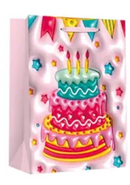 Подарунковий пакет LARGE Birthday, 26х12.7х32.4 см 