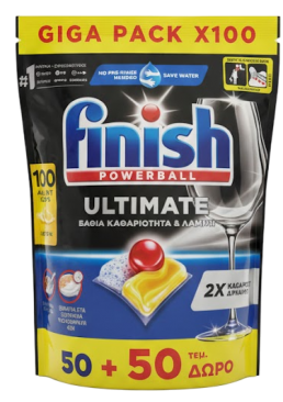 Таблетки для посудомоечных машин Finish Ultimate All in 1 Lemon, 100 шт