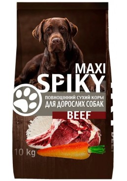 Сухой корм для взрослых собак всех пород Spiky с говядиной, 10 кг