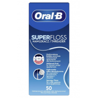 Зубная нить Oral-B Super Floss для брекетов, имплантатов и мостов, 50 шт