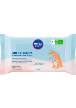 Биоразлагаемые влажные салфетки для детей Nivea Baby Soft&Cream, 57 шт