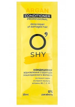 Кондиціонер для волосся O'shy Professional Argan "Відновлення структури пошкодженого волосся", 15 мл (саше)