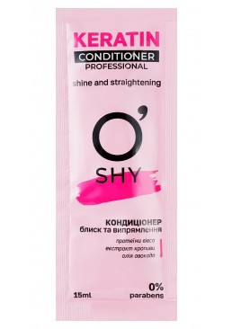 Кондиціонер для волосся O'shy Professional Keratin "Блиск та випрямлення", 15 мл (саше)