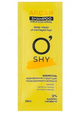 Шампунь для волосся O'shy Professional Argan "Відновлення структури пошкодженого волосся", 15 мл (саше)